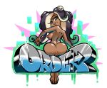 1girl ass breasts dark-skinned_female dark_skin marina_(splatoon) minus8 nintendo pussy splatoon splatoon_2 tagme