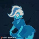 1girl :3 aged_up blue_skin breasts female_only flashing ghost ghoul_school gif nude phantasma_phantom pussy scooby-doo smile tagme twistedgrim white_hair your_slut_daughter