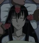  1girl 3boys black_hair censored closed_eyes dark-skinned_male dark_penis erection gangbang group_sex gundam gundam_00 hair interracial marina_ismail molestation multiple_boys multiple_penises penis pillow pillows precum s_(tenshi_no_kiss) sleep_molestation sleeping solo_focus zaqxsw_(pixiv) 