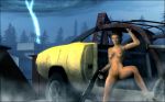 1girl 3d alyx_vance car female_only firearm garry's_mod gmod gun half-life half-life_2 nude nude_female vehicle weapom