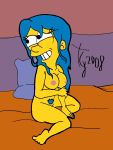 blue_hair hair marge_simpson tagme the_simpsons toongrowner yellow_skin