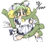  cum dejiko di_gi_charat green_eyes green_hair maid_uniform tentacle_in_mouth tentacle_rape 