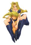  blonde_hair gloves joey_wheeler katsuya_jounouchi knee_high mai_kujaku mai_valentine yu-gi-oh! 