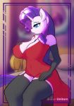 2019 abstractunitorn animated anthro anthrofied armwear big_breasts blue_eyes breasts clothing elbow_gloves equid eyelashes female friendship_is_magic fur furry garter_straps gloves hair handwear hi_res horn jewelry legwear looking_at_viewer mammal my_little_pony necklace nipple_outline pillow purple_hair rarity_(mlp) short_playtime smile solo stockings tagme thick_thighs thigh_highs unicorn webm white_fur wide_hips