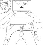  cardbo danbo danboard erection hairless_pussy koiwai miura_hayasaka monochrome nude penis pussy reverse_cowgirl_position spread_legs vaginal yotsuba! yotsuba&amp;! yotsubato! 