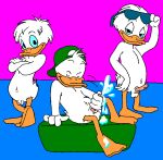  3_anthros 3_boys 3_males anthro anthro_only dewey_duck disney duck ducktales erection furry huey_duck louie_duck male male_anthro male_only mouseboy multiple_boys multiple_males nude penis quack_pack sitting standing testicles 