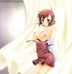  aoba_tsugumi breasts cum cum_on_body cum_on_breasts cum_on_upper_body dress kannagi kurosawa_kiyotaka no_bra panties red_hair shirt_pull short_hair standing takashi_kiyoshi tsugumi_aoba underwear 