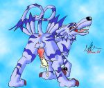  anus ass bent_over digimon garurumon glenn_(artist) male penis presenting_hindquarters 