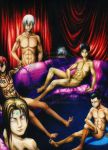 6boys abs arms bare_feet black_eyes black_hair bleach brown_hair crossover elbows feet forehead forehead_mark gin_ichimaru hair kakashi_hatake knees legs male male_only multiple_boys multiple_males muscles muscular naruto naruto_shippuden neji_hyuuga nude red_hair renji_abarai sai shikamaru_nara shoulders silver_hair tattoos thighs