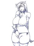 bell big_breasts breasts collar cow_bell cow_girl cow_print cowbell ear_tag erect_nipples final_fantasy final_fantasy_vii garigari_hakase hair horny lipstick long_hair monochrome nipples pussy tifa_lockhart uncensored