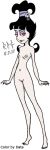  1girl beetlejuice female_only flat_chested full_body lydia_deetz nude nude_female pussy r.p.g small_breasts tall_image 