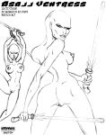  asajj_ventress clone_wars karmagik monochrome star_wars star_wars:_the_clone_wars sword weapon 