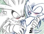  2boys blush fakerface fellatio furry lowres male_focus multiple_boys oral partially_colored penis pleasured sega silver_the_hedgehog sonic sonic_(series) sonic_*(series) sonic_the_hedgehog sucking yaoi 