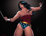 1girl ass blue_eyes bondage chains dc dc_comics female female_only heroineaddict leadpoisonart looking_at_viewer panties solo standing torn_panties wonder_woman wonder_woman_(series)