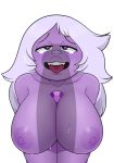 amethyst_(steven_universe) big_breasts huge_breasts mouth_open nose open_mouth penis_shadow pov purple_skin steven_universe tagme white_hair