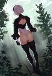 1girl nice_ass nier:_automata outdoor short_hair thong_leotard white_hair yorha_no._2_type_b