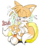 big_penis blush canine cum erection erosuke fox male masturbation miles_"tails"_prower mobian multiple_tails penis sega solo sonic sweat tail testicle_fondling testicles uncut