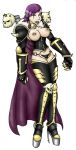  adepta_sororitas armor armored_arm armored_boots armored_female armored_gloves big_breasts bottomless cape choker corset elf_ears heeled_boots heeled_shoes high_heels long_ears nipple_piercing nipples panties purple_hair short_hair sister_of_battle skulls slaanesh_(cult) sledge_(artist) topless warhammer warhammer_(franchise) warhammer_40k yellow_eyes 