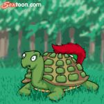  anthro avian bird cum furry gif male penis red_hair reptile sextoon tortoise 