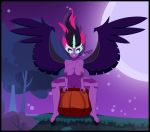 1girl breasts equestria_girls female female_only friendship_is_magic hairless_pussy horn looking_at_viewer midnight_sparkle my_little_pony nude outdoor outside pumpkin pussy sitting solo spread_legs twilight_sparkle twilight_sparkle_(mlp) wings