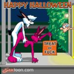  1girl 2boys anthro gif halloween male rabbit sex sextoon tagme trick_or_treat 