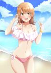 alluring beach bikini isshiki_iroha lieass ocean smiling_at_viewer yahari_ore_no_seishun_lovecome_wa_machigatteiru.