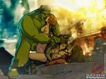  1boy 3_girls 3girls ambiguous_penetration avengers black_widow breasts doggy_position female/female female_human fuckit_(artist) hulk kissing licking_breast male/female maria_hill marvel mostly_nude natasha_romanoff no_bra no_panties outdoor outside scarlet_witch size_difference wanda_maximoff 