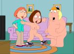  breasts chris_griffin family_guy gp375 huge_penis lois_griffin meg_griffin nipples nude roller_skates shaved_pussy thighs 