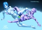 areolae avina blue_hair breasts cortana halo_(series) nipples oni_(artist) toes web_address yuri