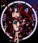 bible_black big_breasts blue_hair book breasts claws cum demon ejaculation feet glowing_eyes high_res multiple_penis panties penis pentagram purple_eyes queen-vegeta69 red smile teeth tentacle thigh_band tongue topless uncensored wings