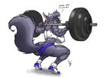 1280x960 ass barbell butt furry looking_back muscle no_panties pussy smile wallpaper wolf yellow_eyes