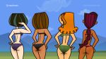  ass bikini black_eyes black_hair breasts brown_hair brown_skin bubble_butt cartoon_network courtney_(tdi) curly_hair dark-skinned_female dark_skin dyed_hair goth green_eyes green_hair green_lipstick gwen_(tdi) hourglass_figure izzy_(tdi) latina long_hair multicolored_hair navel orange_hair pale-skinned_female ponytail purple_hair shiny shiny_skin short_hair sierra_(tdi) thick_ass thick_legs thick_thighs total_drama_island two_tone_hair vaultman wasp_waist web_address 