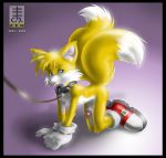 blue_eyes furry gloves leash miles_"tails"_prower multiple_tails sega sonic_(series) sonic_team tail yaoi zen zen_(artist)