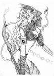 armband bra breasts chain female furry high_res ink-eyes magic_the_gathering mouse rat rodent solo sword tail weapon