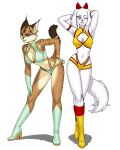 alluring anthro blue_eyes dirty_pair_(cosplay) dog fay_spaniel furry luigiix lynx miyu_lynx nintendo star_fox star_fox_2 voluptuous