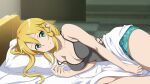 alluring big_breasts bikini blonde_hair hot insanely_hot leafa on_bed sexy sword_art_online under_covers voluptuous