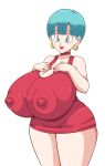  blue_eyes blue_hair bulma_brief dragon_ball_z gigantic_breasts milf toshiso_(artist) 