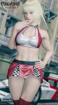 1girl alluring athletic_female blonde_hair blue_eyes emilie_de_rochefort female_abs fit_female foulveins namco race_queen tekken tekken_tag_tournament_2