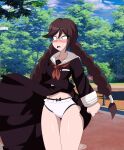 danganronpa danganronpa_(series) embarrassed imsomethingradical panties touko_fukawa underwear upskirt white_panties