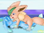 blue_eyes blush clitoris curby saliva eevee glaceon pool sex water