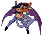 2girls big_breasts blue_hair breasts calibos dark_hair demona disney elisa_maza evil_smile female female/female female_only gargoyles hair hero_rape long_hair nipples pussy rape red_hair tongue uncensored yuri