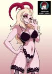  1girl 1girl demon demon_girl demon_horns hazbin_hotel horns lilith_morningstar_(hazbin_hotel) pinup pinup_pose senor_gato standing vivienne_medrano vivziepop 