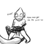 1:1 1:1_aspect_ratio 1girl 2016 alphys anthro black_and_white breasts dinosaur dinosaur_girl dress_lift english_text eyewear female_anthro female_only flashing flashing_breasts flashing_pussy glasses lizard lizard_girl lumineko monochrome monster monster_girl nipples non-mammal_breasts pussy reptile reptile_girl scalie scalie_female sitting sketch solo solo_anthro solo_female text undertale undertale_(series) video_games