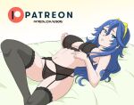 1girl 1girl 1girl alluring black_panties blue_eyes blue_hair breasts female_only fire_emblem fire_emblem_awakening lingerie lucina lucina_(fire_emblem) nintendo noboru_revista panties tiara underwear