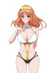  1girl 1girl 1girl alluring ass_visible_through_thighs beach bikini celica_(fire_emblem) fire_emblem fire_emblem_echoes:_shadows_of_valentia fire_emblem_gaiden long_hair medium_breasts orange_eyes orange_hair smile standing summer swimsuit 