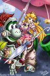 armor ayvuir_blue big_breasts breasts parasol princess_peach super_mario_bros. yoshi