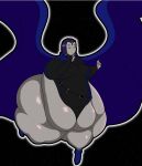 belly_bulge big_breasts butt_expansion cape closed_eyes dc_comics dc_comics gigantic_ass purple_hair rachel_roth raven_(dc) teen_titans tummygraspin