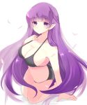 1girl 1girl 1girl alluring alternate_breast_size alternate_costume bare_legs big_breasts bikini black_bikini black_swimsuit braid breasts cleavage female_only fire_emblem fire_emblem:_the_binding_blade kneel long_hair long_purple_hair miyako_(mongcocoa) nintendo pointy_ears pubic_hair purple_eyes purple_hair solo_female solo_focus sophia_(fire_emblem) swimsuit very_long_hair