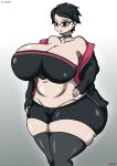  black_eyes black_hair boruto:_naruto_next_generations dibuctor gigantic_ass gigantic_breasts glasses hourglass_figure sarada_uchiha voluptuous 