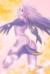  1girl ass barefoot blue_eyes breasts claws esper_(species) feet final_fantasy final_fantasy_vi long_hair looking_back monster_girl nude pointy_ears purple_hair purple_skin sideboob signature soles solo terra_branford tina_branford toes trance_terra_brandford trance_tina_branford yukihiro 